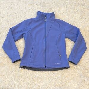 L.L. Bean periwinkle blue soft shell zip front jacket XS